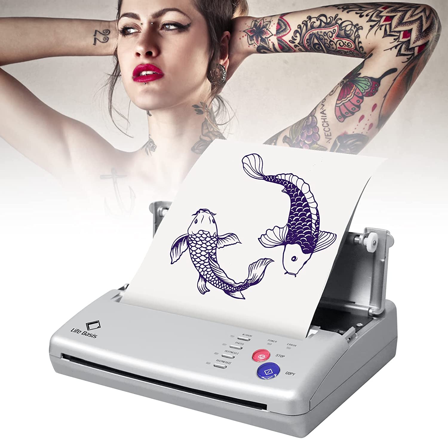 Tattoo Transfer Stencil Machine Thermal Tattoo Stencil Printer with Tattoo  Transfer Paper 20 Sheets Tattoo Printer